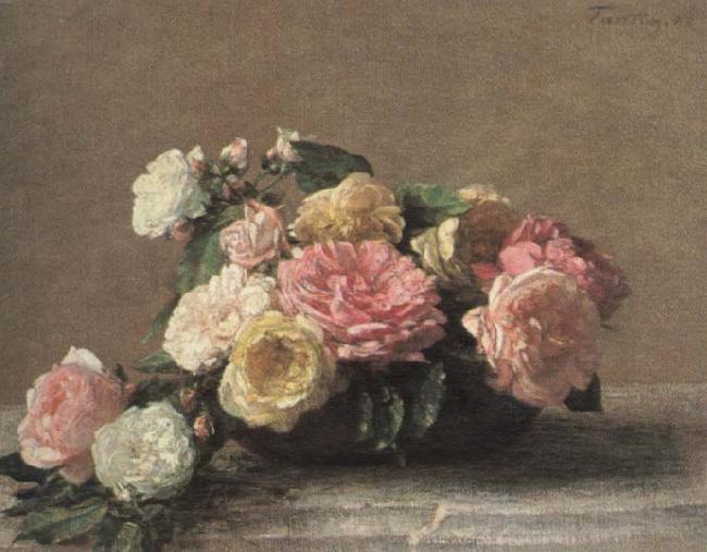 Henri Fantin-Latour roses in a dish France oil painting art